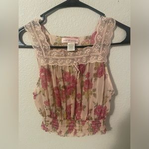 XS Band Of Gypsies floral, sheer crop top